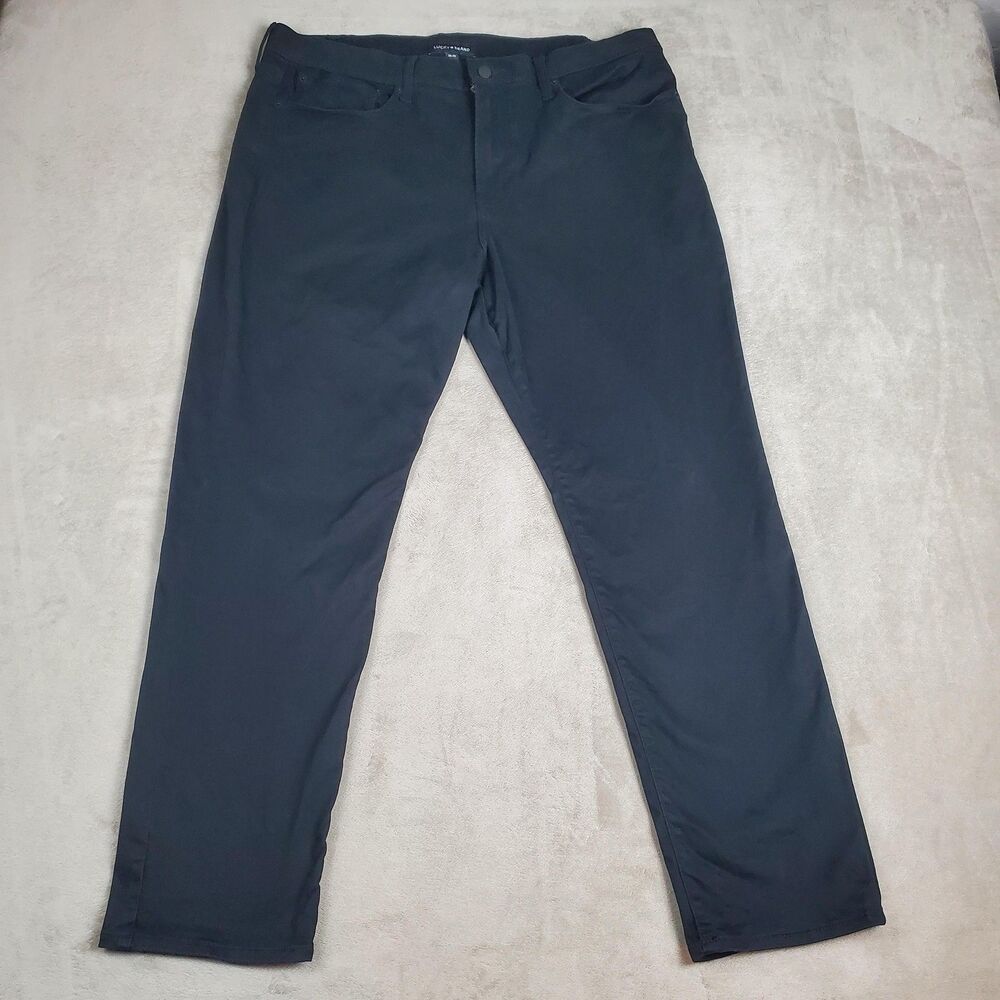 Lucky Brand 121 Slim Straight Jeans Mens 38x30 Black Stretch Denim Pants Casual